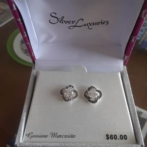 KOHL'S Silver Luxuries Genuine Marcasite Earrings